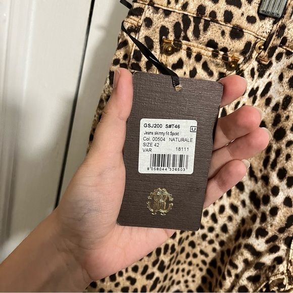 Roberto Cavalli Leopard Skinny Pants Jeans Hidden Spellout IT 42 US 6 B2 - Picture 13 of 13